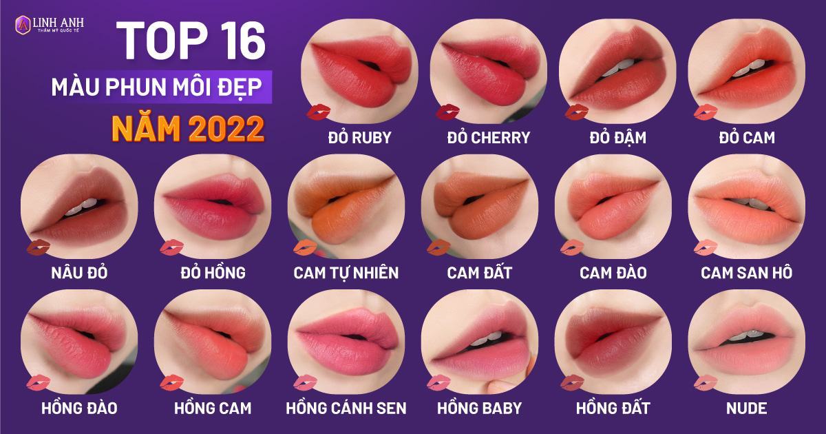 16 màu phun môi đẹp HOT và BẮT TREND nhất 2022