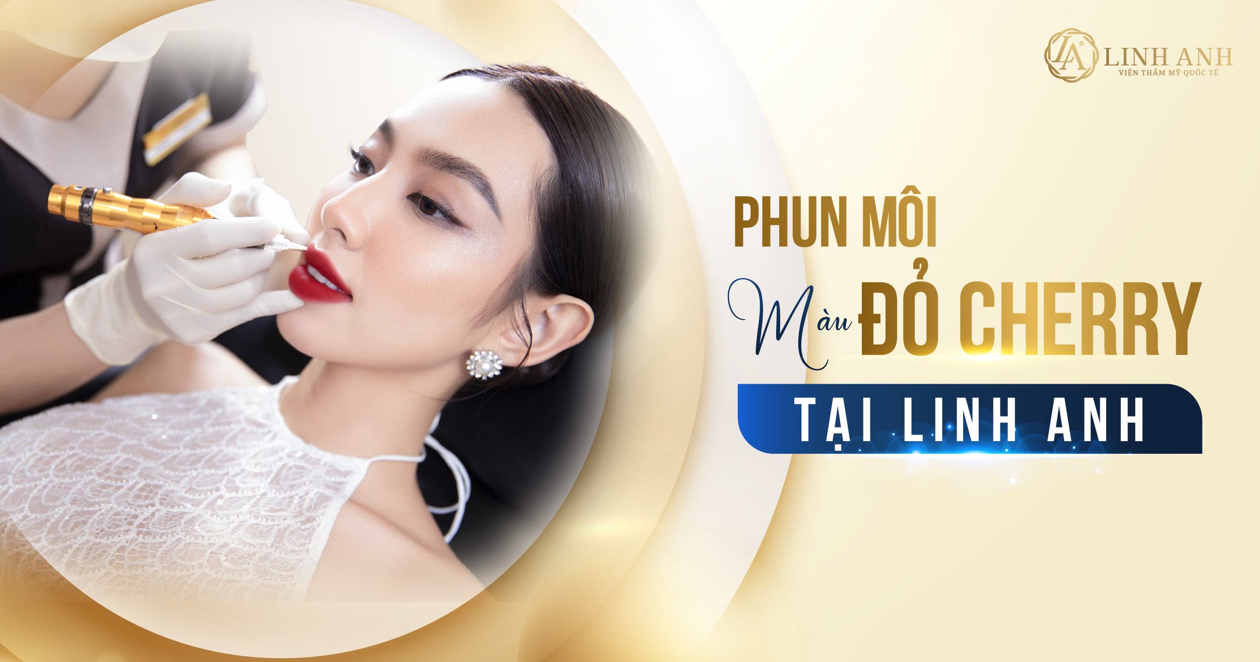 Phun môi màu đỏ cherry - Viện thẩm mỹ quốc tế Linh Anh