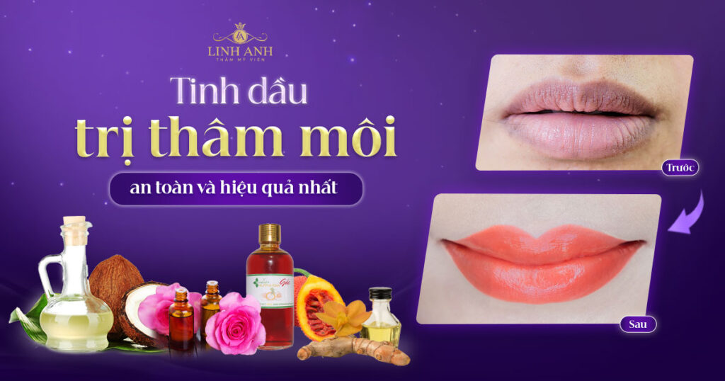 tinh dầu trị thâm môi