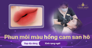 Phun môi màu hồng cam san hô