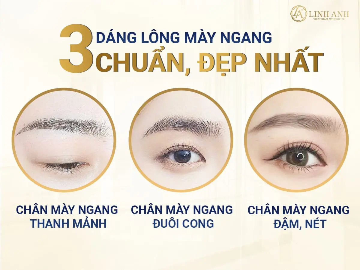 điêu khắc lông mày ngang phù hợp với dáng mặt nào - Viện thẩm mỹ quốc tế Linh Anh