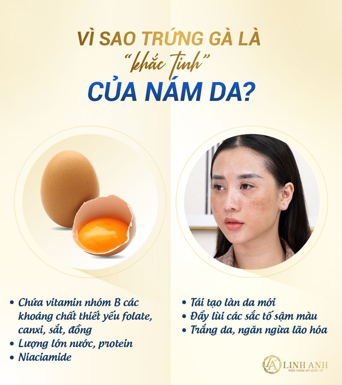Mặt nạ trị nám bằng trứng gà - Viện thẩm mỹ quốc tế Linh Anh