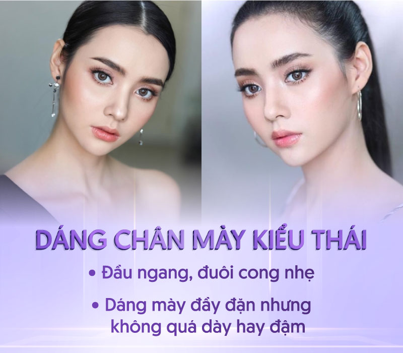 dáng lông mày cong thái