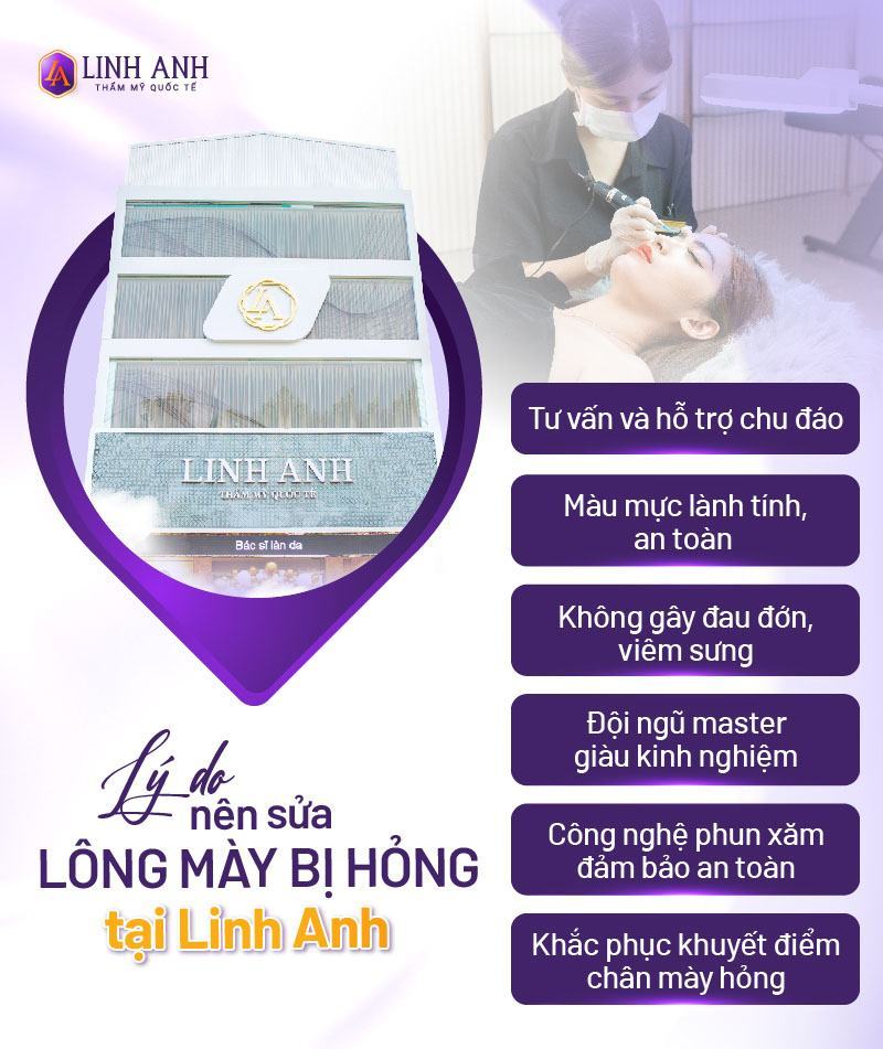 phun Xăm Lông Mày Bị Hỏng - Viện thẩm mỹ quốc tế Linh Anh