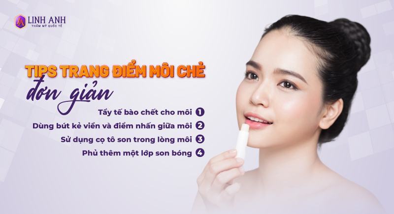 Cách trang điểm tạo môi chẻ