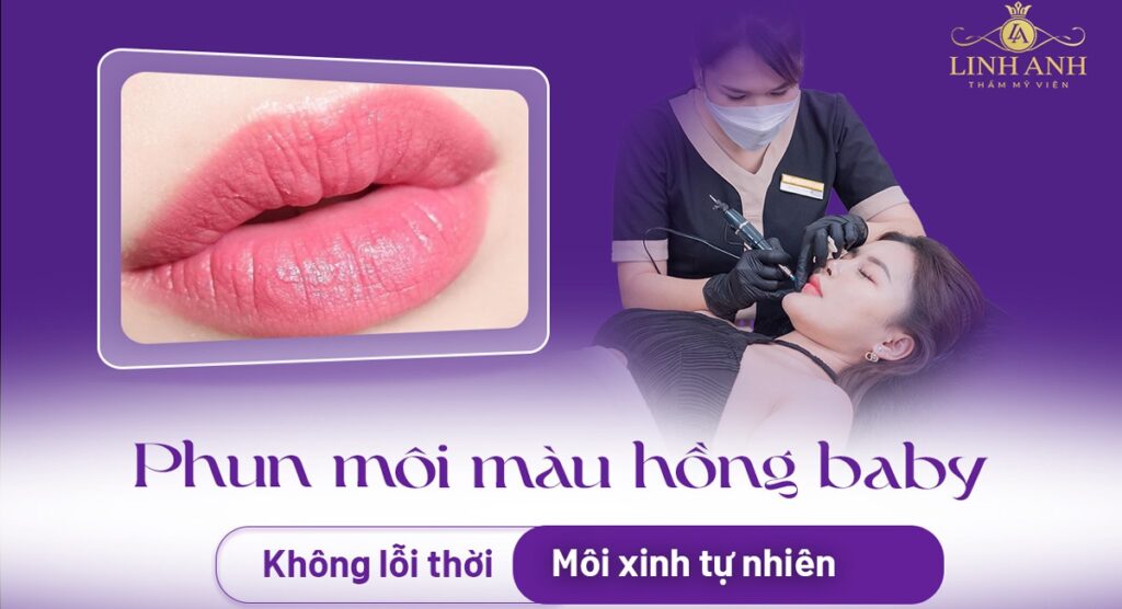 phun môi màu hồng baby