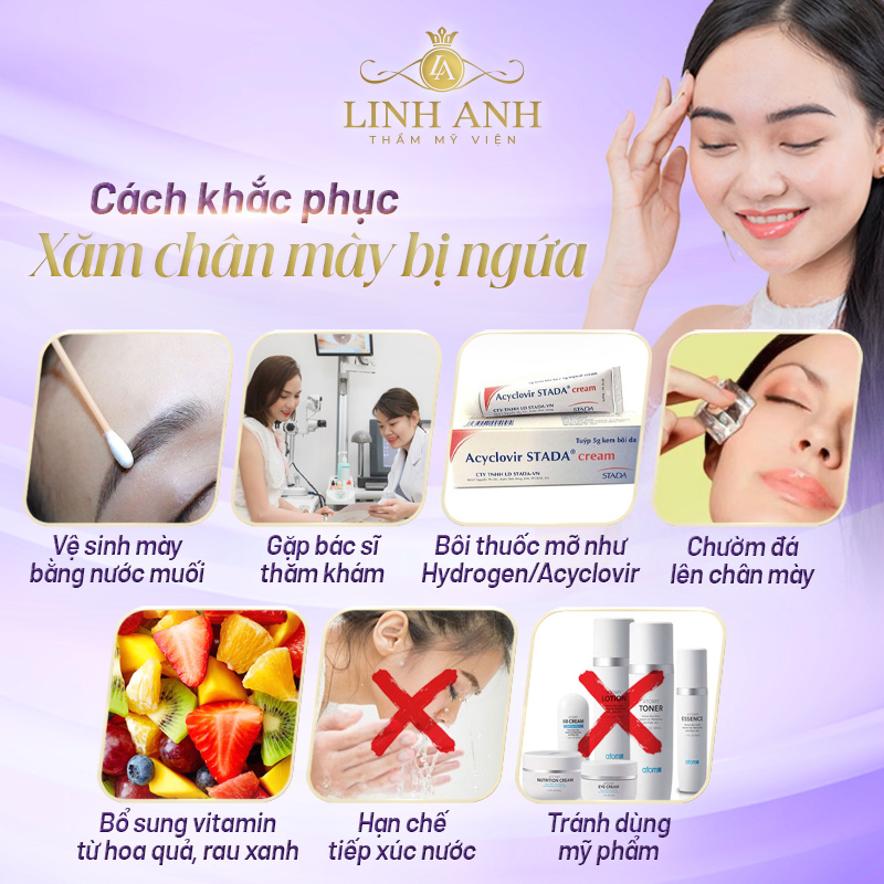 xăm chân mày bị ngứa