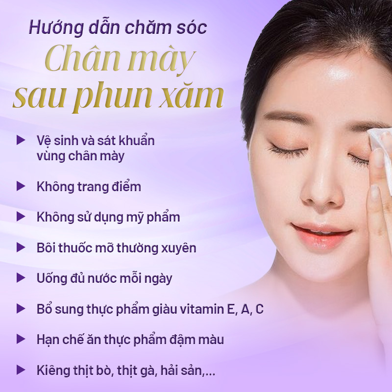 quá trình phục hồi chân mày sau phun