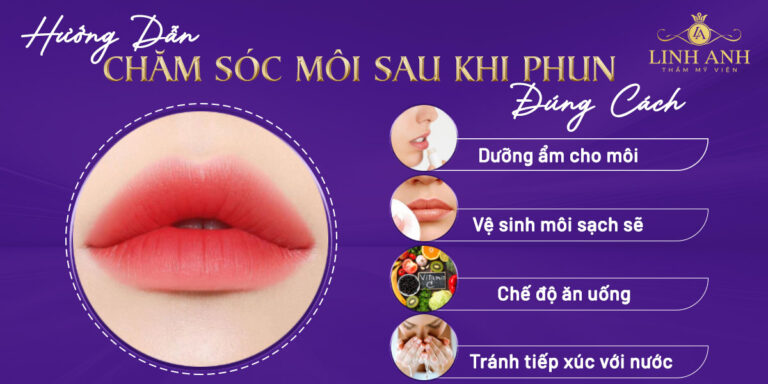 Hướng dẫn chăm sóc môi sau khi phun tránh nhiễm trùng, màu lên chuẩn