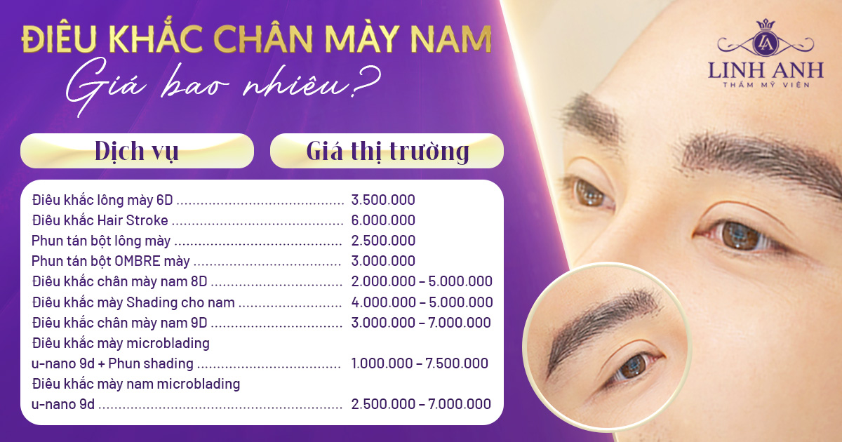 điêu khắc chân mày nam giá bao nhiêu