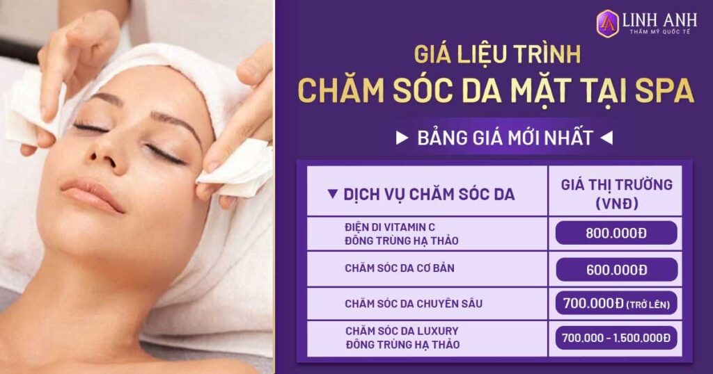 giá liệu trình chăm sóc da mặt tại spa