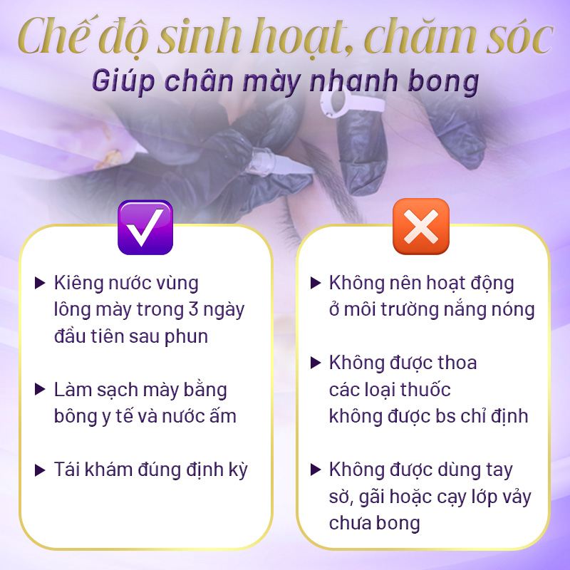 lông mày trước và sau khi bong