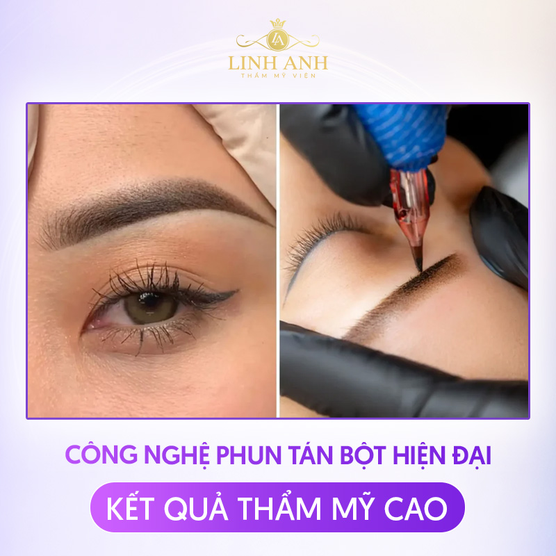 phun tán bột lông mày có đau không