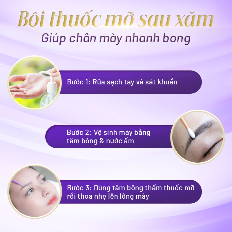 quá trình bong lông mày sau phun