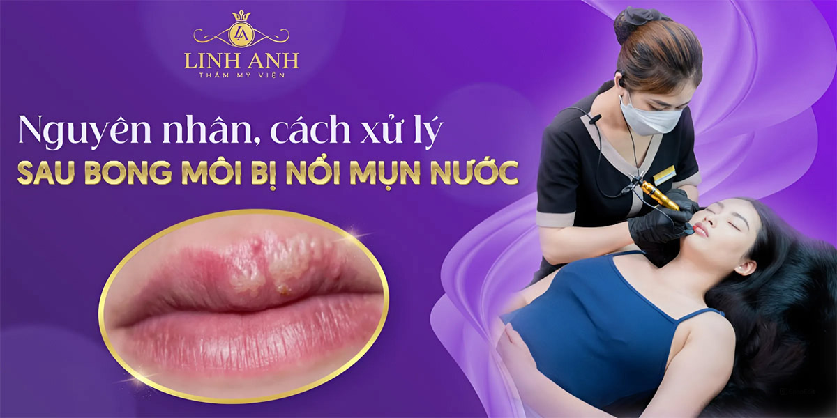 sau khi bong môi bị nổi mụn nước