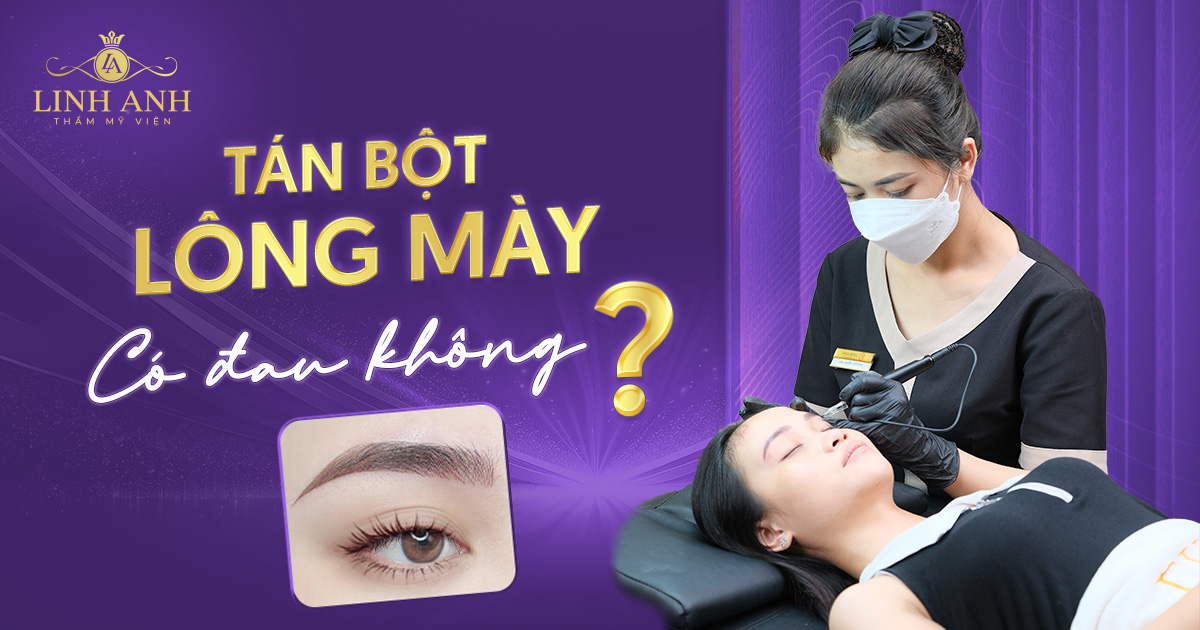 tán bột lông mày có đau không