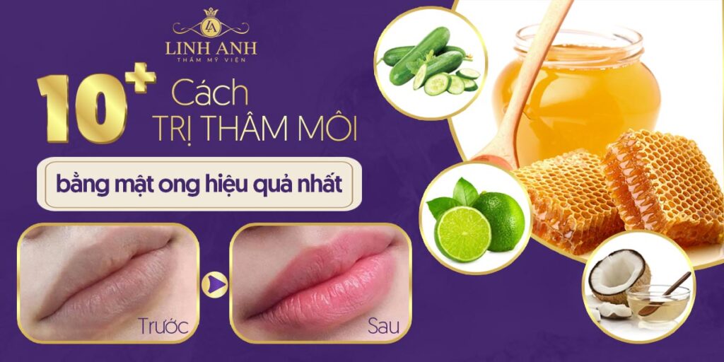 trị thâm môi bằng mật ong