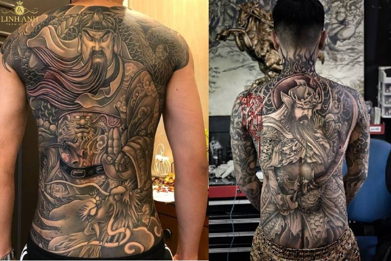 hình tattoo hắc bạch vô thường kín lưng
