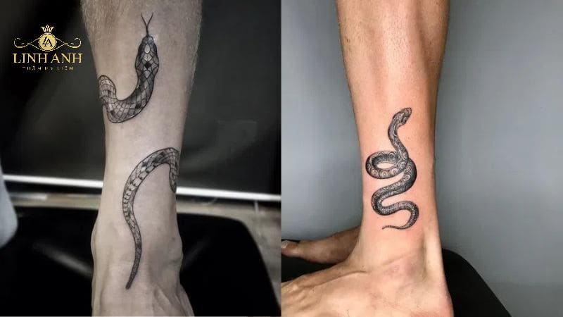 hình xăm cổ chân hình con rắn