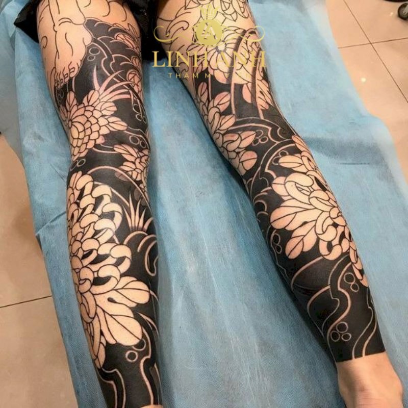 tattoo full chân cho nữ