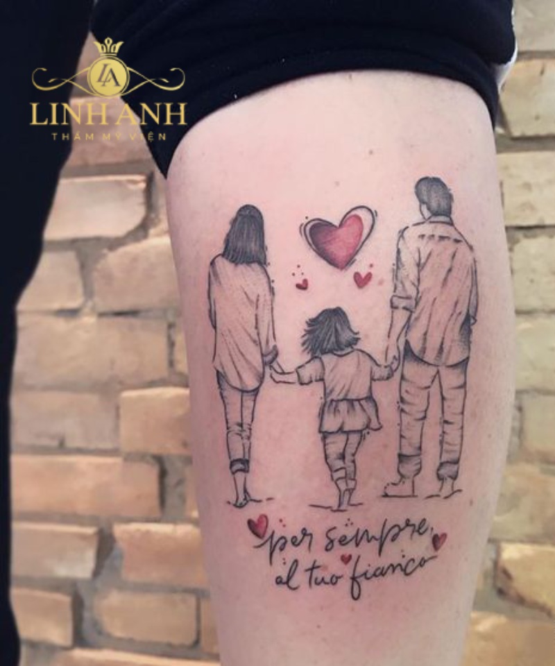 tattoo gia đình 3 người