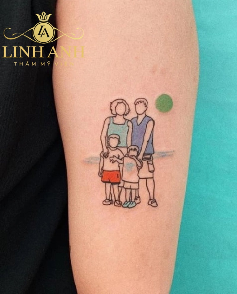 tattoo gia đình 4 người