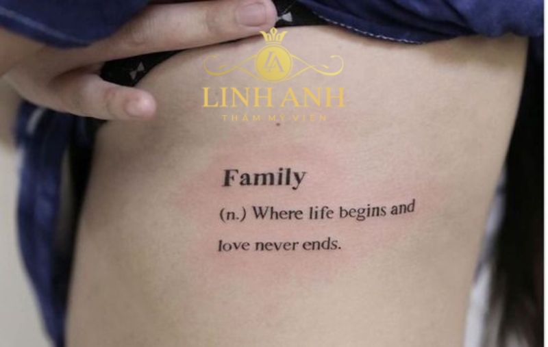 tattoo gia đình chữ