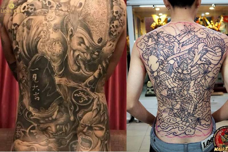 tattoo hắc bạch vô thường kín lưng