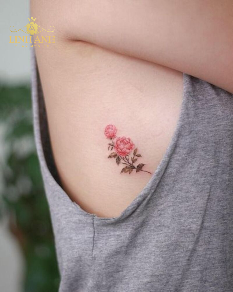 tattoo hoa mẫu đơn đẹp cho nữ