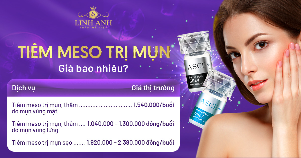 Tiêm meso trị mụn giá bao nhiêu? Bảng giá mới nhất