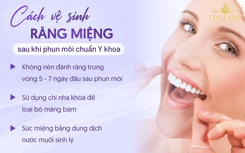 chăm sóc răng miệng sau phun xăm môi