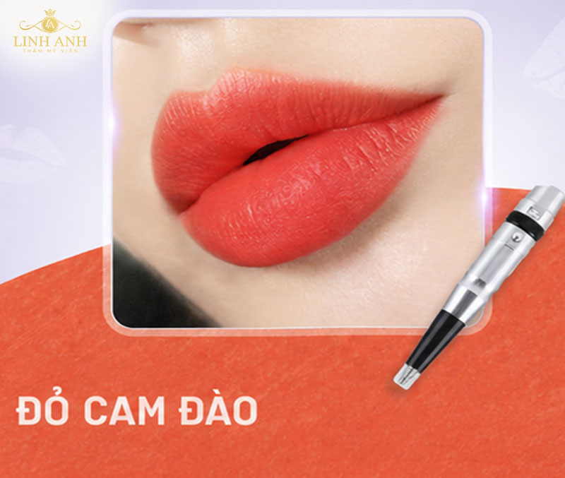 Phun môi màu đỏ cam đào