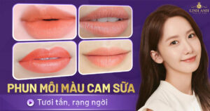 phun môi màu cam sữa