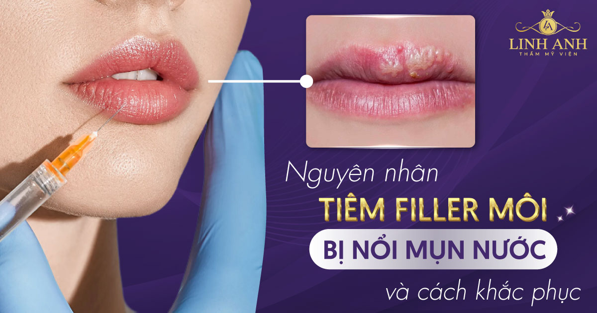 Nguyên nhân tiêm filler môi bị nổi mụn nước và cách khắc phục