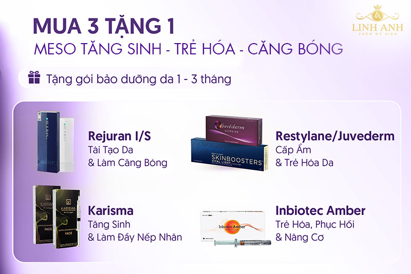 CTKM tiêm meso trẻ hóa da tại phòng khám thẩm mỹ Linh Anh