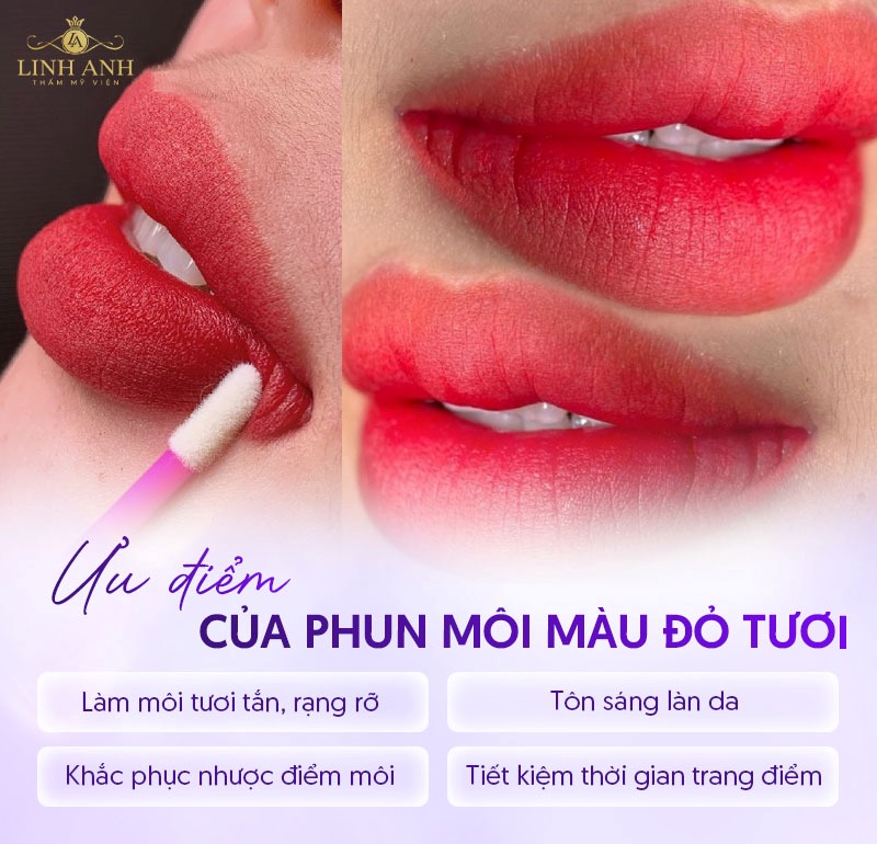 môi màu đỏ tươi sang trọng