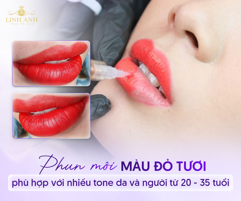 môi màu đỏ tươi trẻ trung