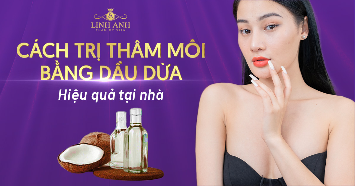 trị thâm môi bằng dầu dừa