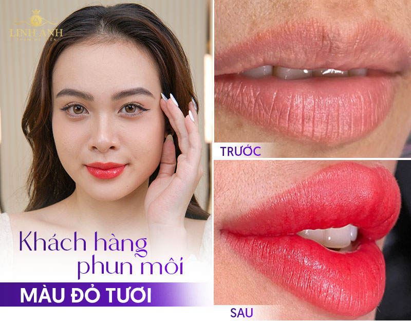 môi màu đỏ tươi tự nhiên