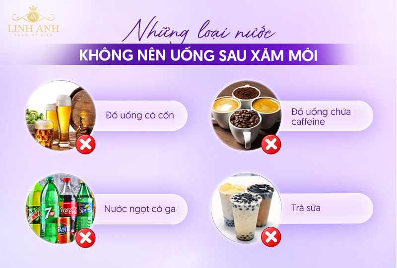 NƯỚC uống nên dùng sau khi xăm môi