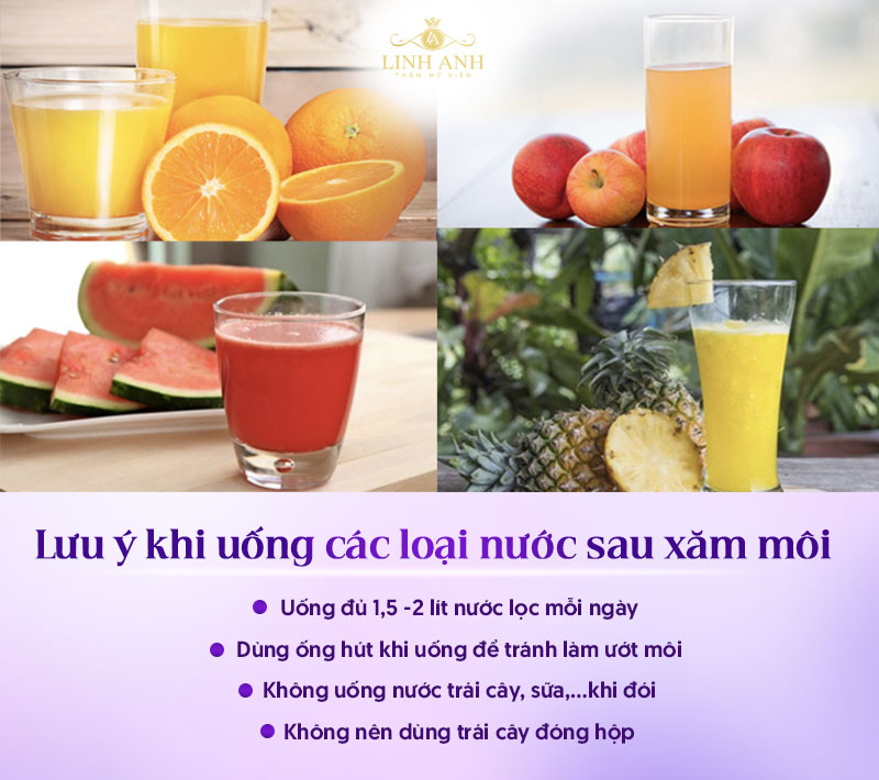 Lưu ý khi uống các loại nước sau xăm môi