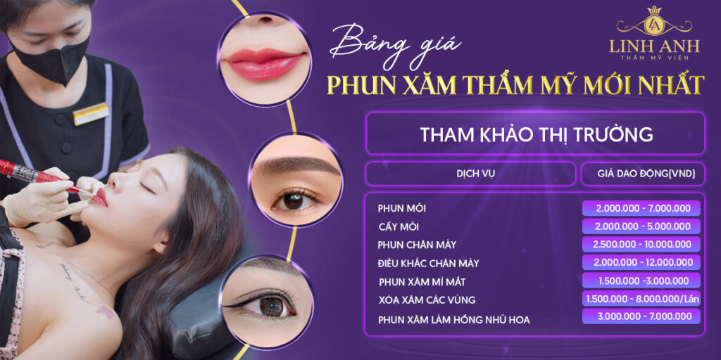 bảng giá phun xăm