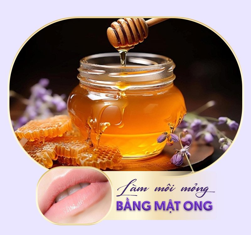 Làm mỏng môi bằng mật ong