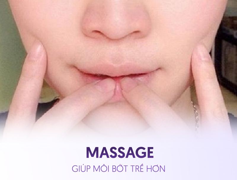 Cách massage làm môi bớt trề.