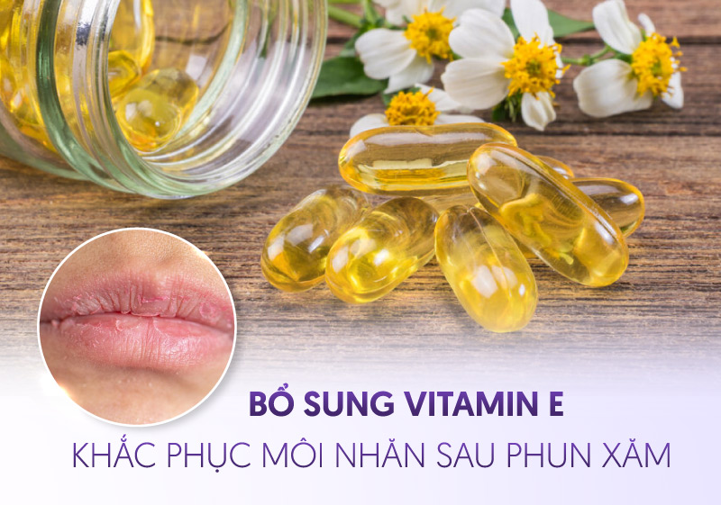 Bổ sung vitamin E cho môi.