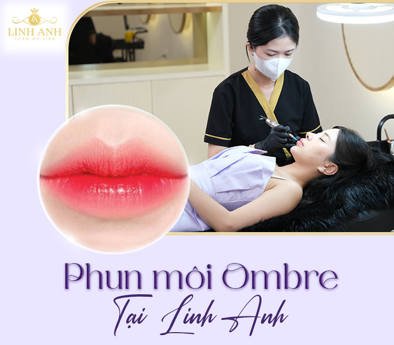 Phun môi Ombre mang lại đôi môi môi mỏng đẹp, xinh xắn.