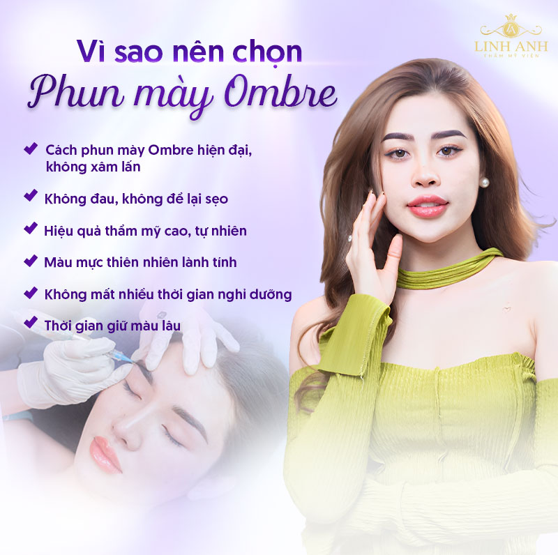 phun mày hiệu ứng ombre