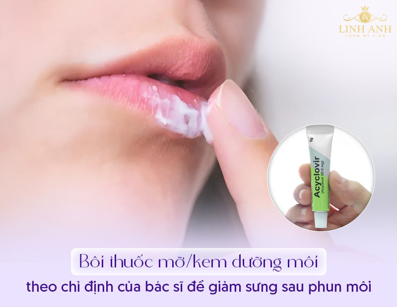 phun môi bị sưng phải làm sao