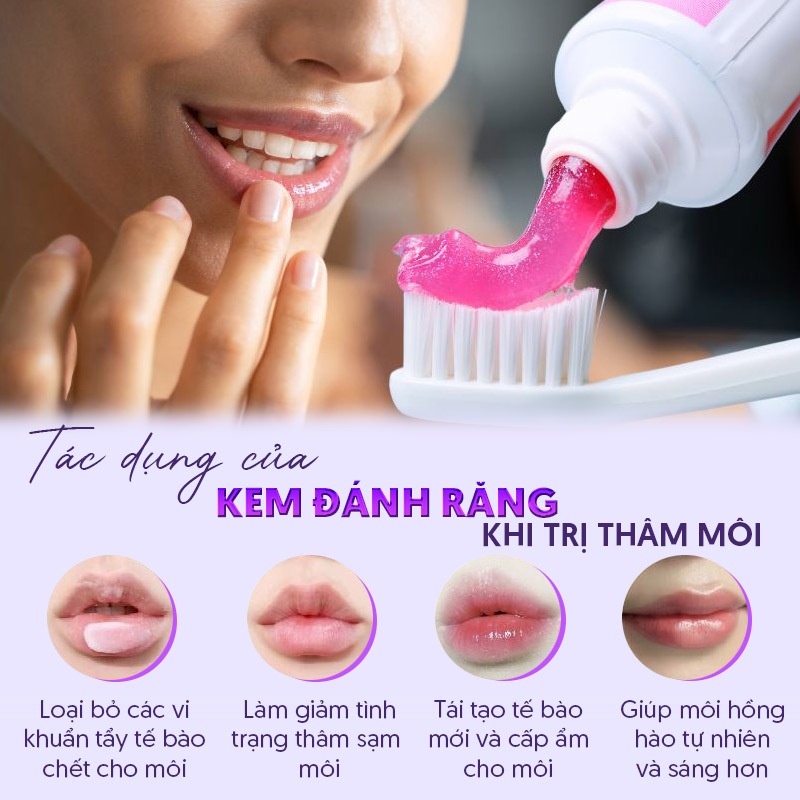 kem đánh răng có trị thâm môi không