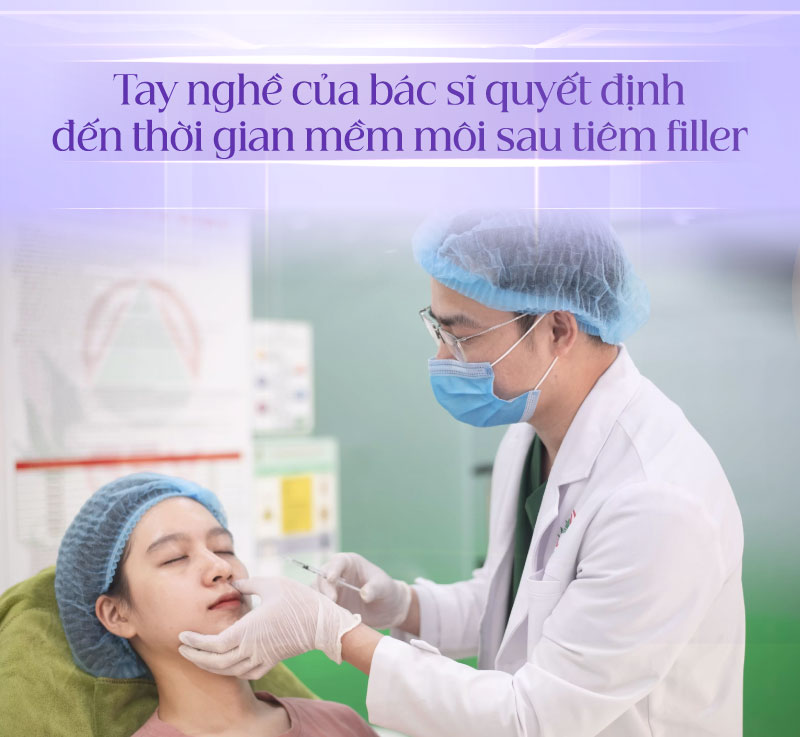 Tay nghề của bác sĩ quyết định đến thời gian mềm môi sau tiêm filler